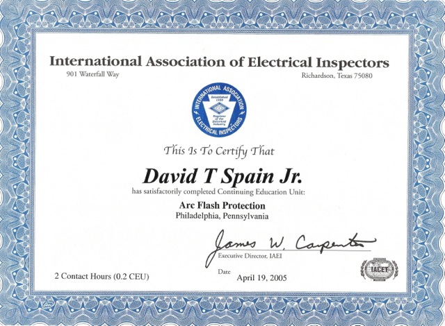 International Association of Electrical Inspectors - Arc Flash Protection
