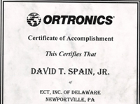 Certificate of Ortronics Technician Training